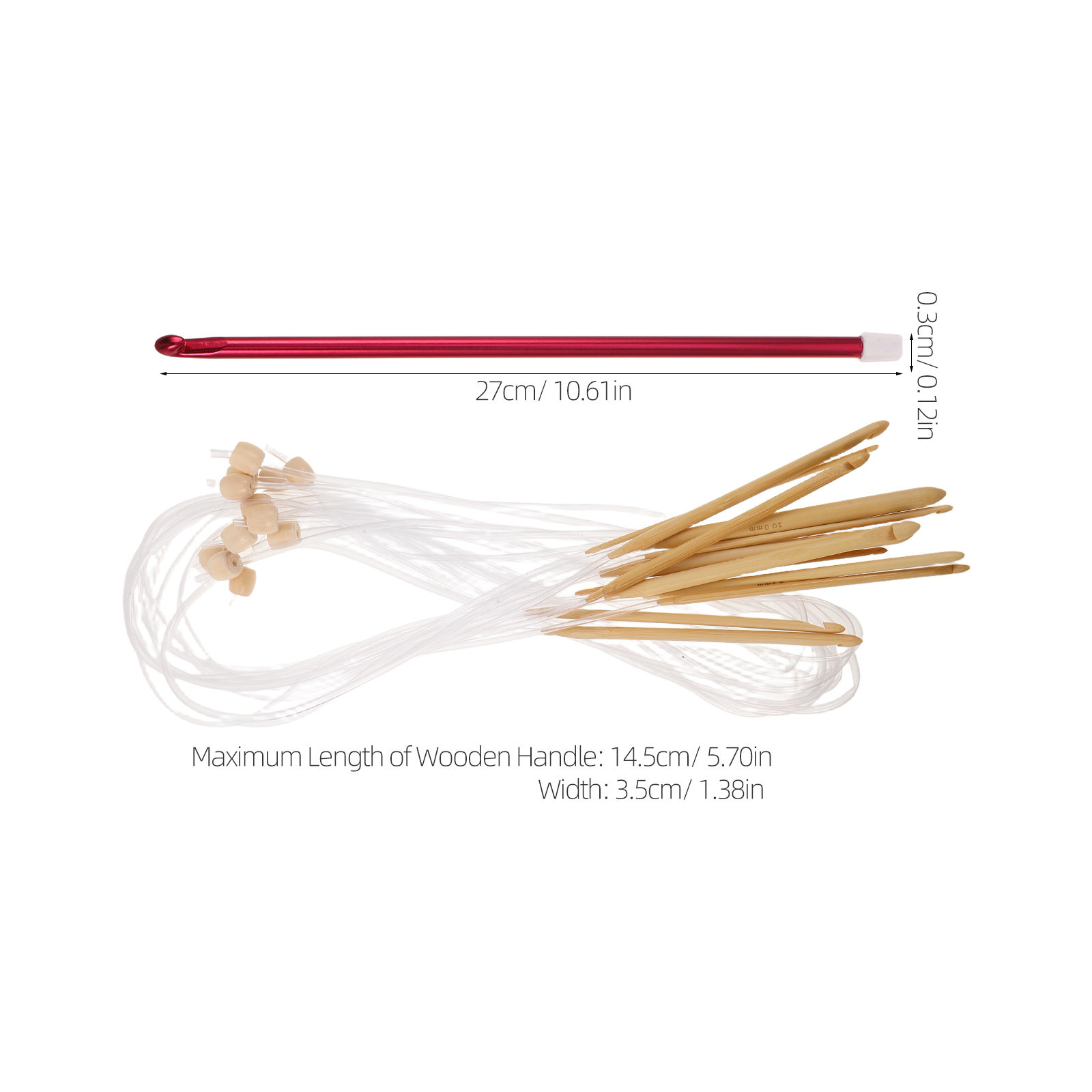 1 juego de agujas de ganchillo - Wooden Crochet Hooks Ergonomic Handle reseña y precio