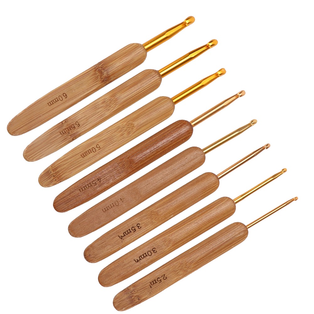 Juego de 8 agujas de ganchillo - Wooden Crochet Hooks Ergonomic Handle reseña y precio