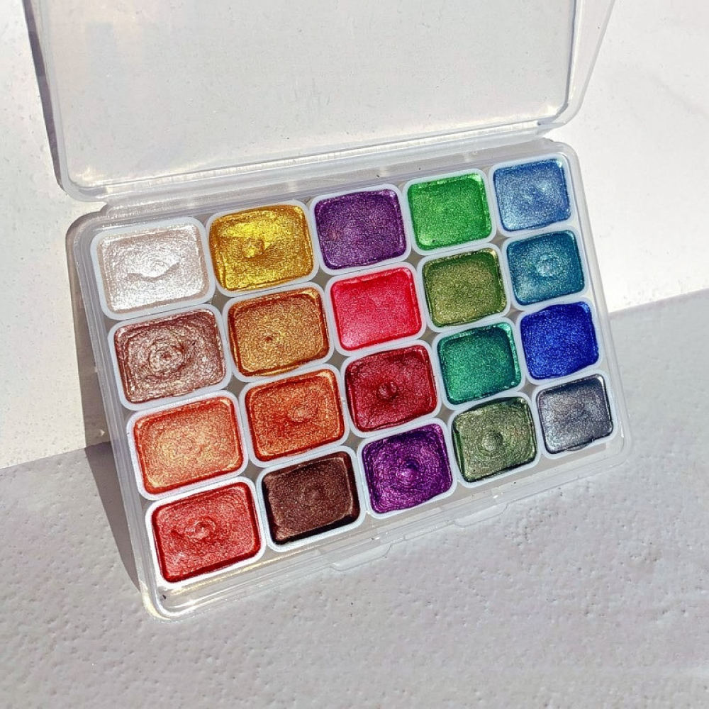 Set de acuarelas metálicas con - Watercolor Paint Set Solid Pigment reseña y precio